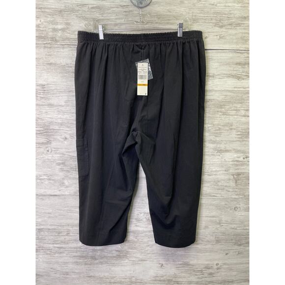 Alfred Dunner Capri Pants 16W Womens Black Cotton Pull On Pockets Island Hopping - Picture 6 of 9